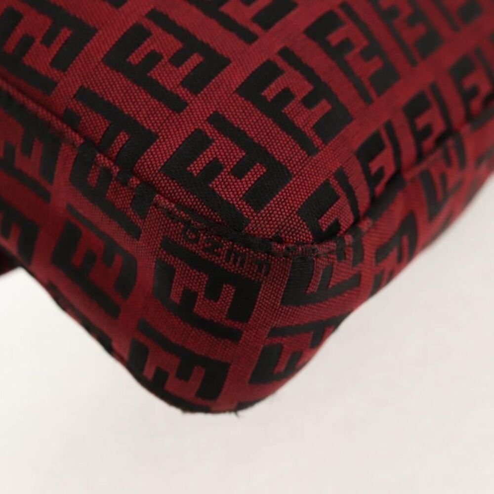 Fendi Baguette Zucchino Canvas Red Canvas Handbag - Picture 11 of 16